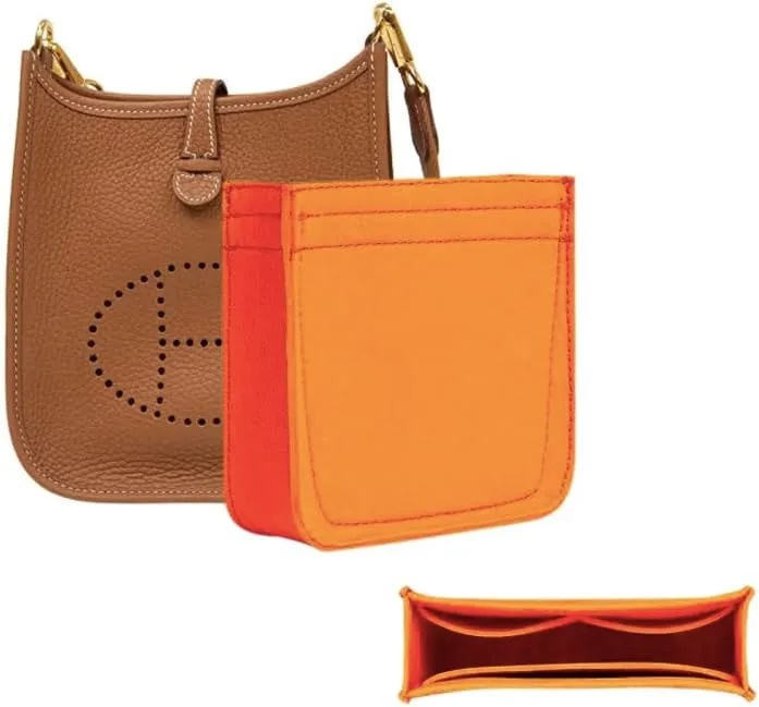 Purse Insert Organizer for Evelyne 16 Bags,Premium Purse Felt Insert (Orange, For Evelyne 16)