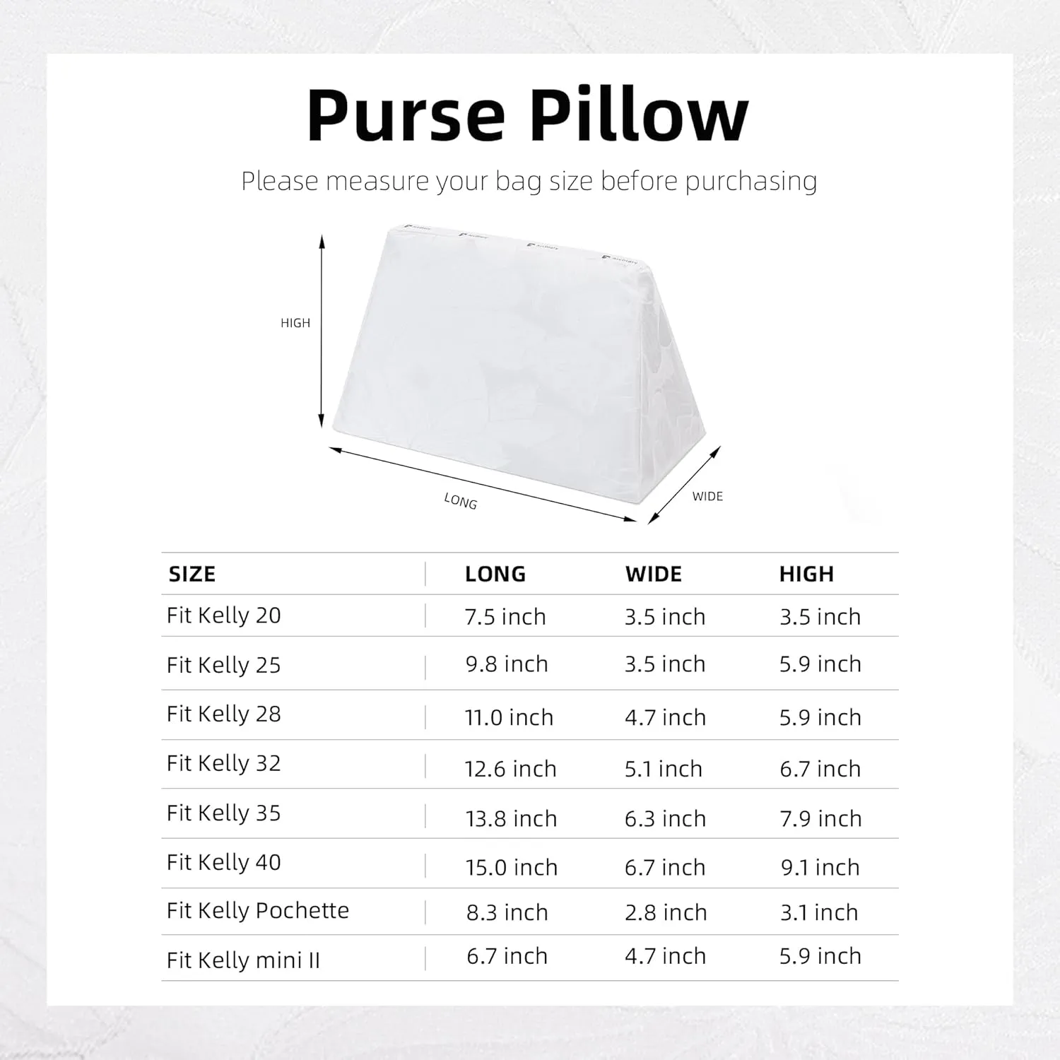 Purse Pillow Shaper Insert, unique pattern handbag shapers, Memory Foam, for Kelly mini/25/28/32/35 bags(Kelly25,Snowflake)
