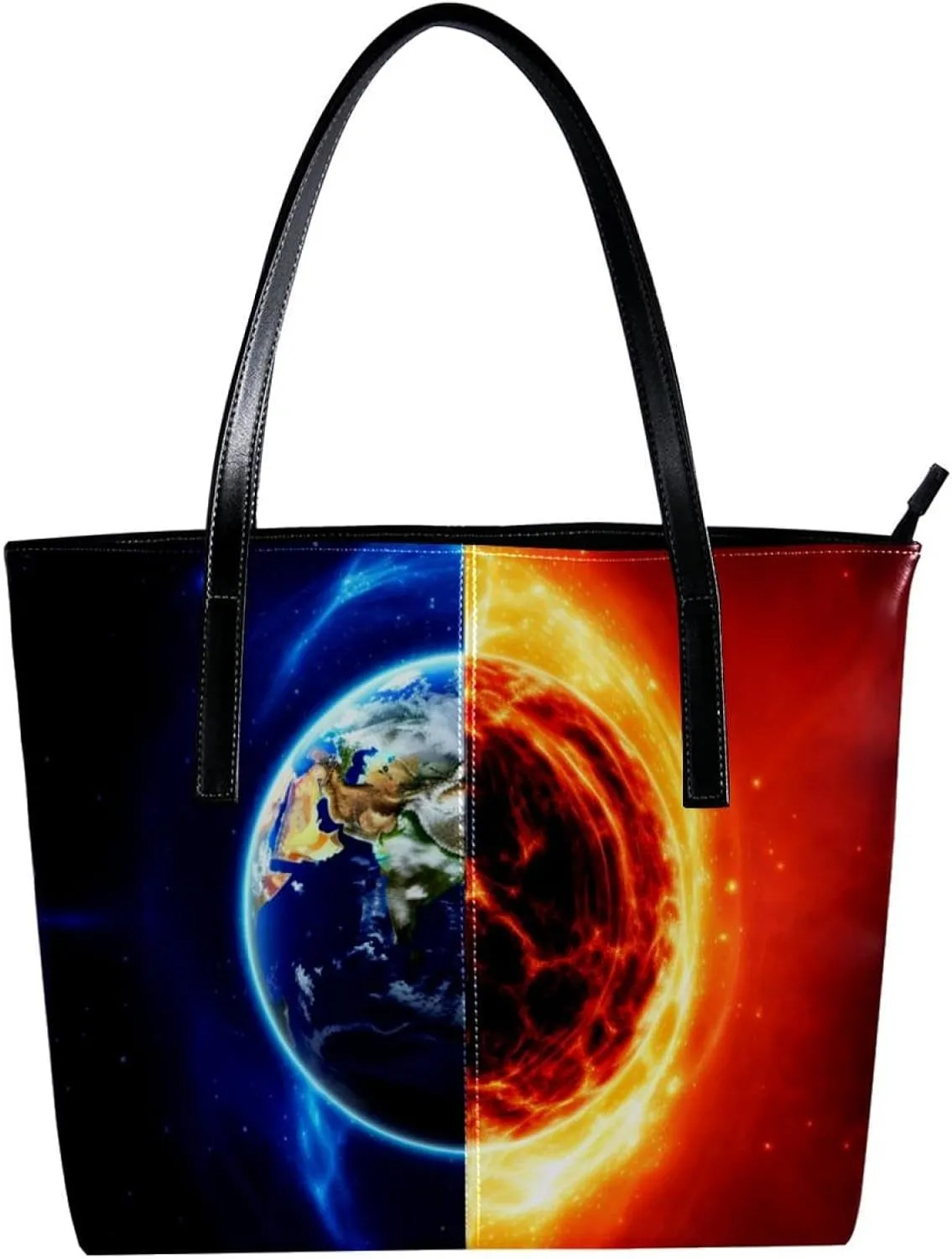 Purses for Women,Tote Bag Aesthetic,Women's Tote Handbags,3D Yin Yang Gossip Sun Earth