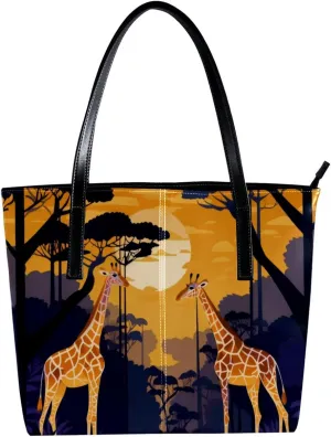 Purses for Women,Tote Bag Aesthetic,Women's Tote Handbags,African Giraffe Grassland