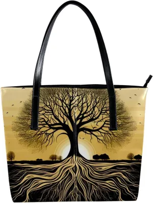 Purses for Women,Tote Bag Aesthetic,Women's Tote Handbags,African Grassland Tree Root