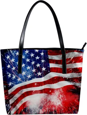 Purses for Women,Tote Bag Aesthetic,Women's Tote Handbags,American Flag Celebrate Holidays