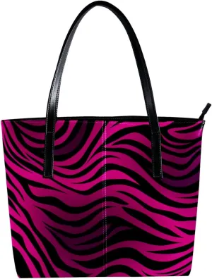 Purses for Women,Tote Bag Aesthetic,Women's Tote Handbags,Animal Zebra Purple Stripes