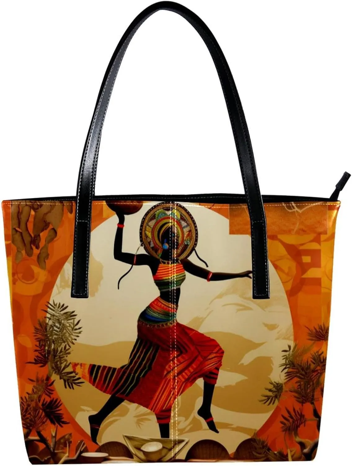Purses for Women,Tote Bag Aesthetic,Women's Tote Handbags,Autumn Harvest African Girl