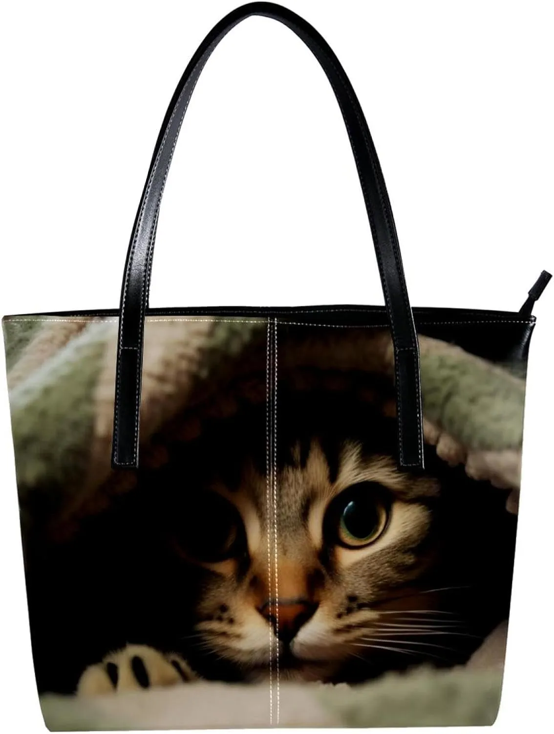 Purses for Women,Tote Bag Aesthetic,Women's Tote Handbags,Bed Cute Cat