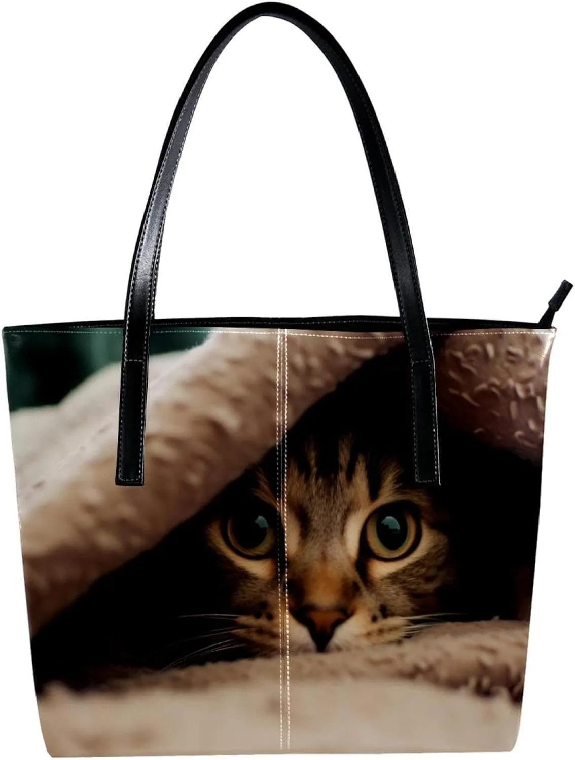 Purses for Women,Tote Bag Aesthetic,Women's Tote Handbags,Bed Cute Cat