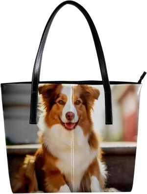 Purses for Women,Tote Bag Aesthetic,Women's Tote Handbags,Border Collie Dog