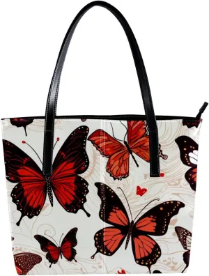 Purses for Women,Tote Bag Aesthetic,Women's Tote Handbags,Butterfly Illustration Abstract Modern