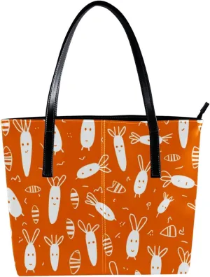 Purses for Women,Tote Bag Aesthetic,Women's Tote Handbags,Carrot Seamless Vegetable