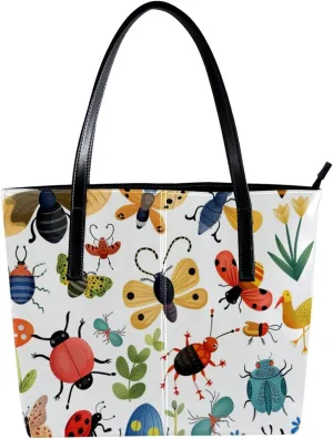 Purses for Women,Tote Bag Aesthetic,Women's Tote Handbags,Cartoon Jungle Small Animals