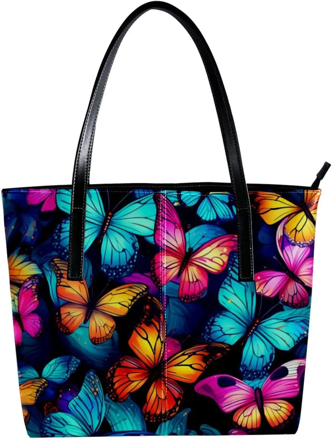 Purses for Women,Tote Bag Aesthetic,Women's Tote Handbags,Colorful Butterfly Art Illustration