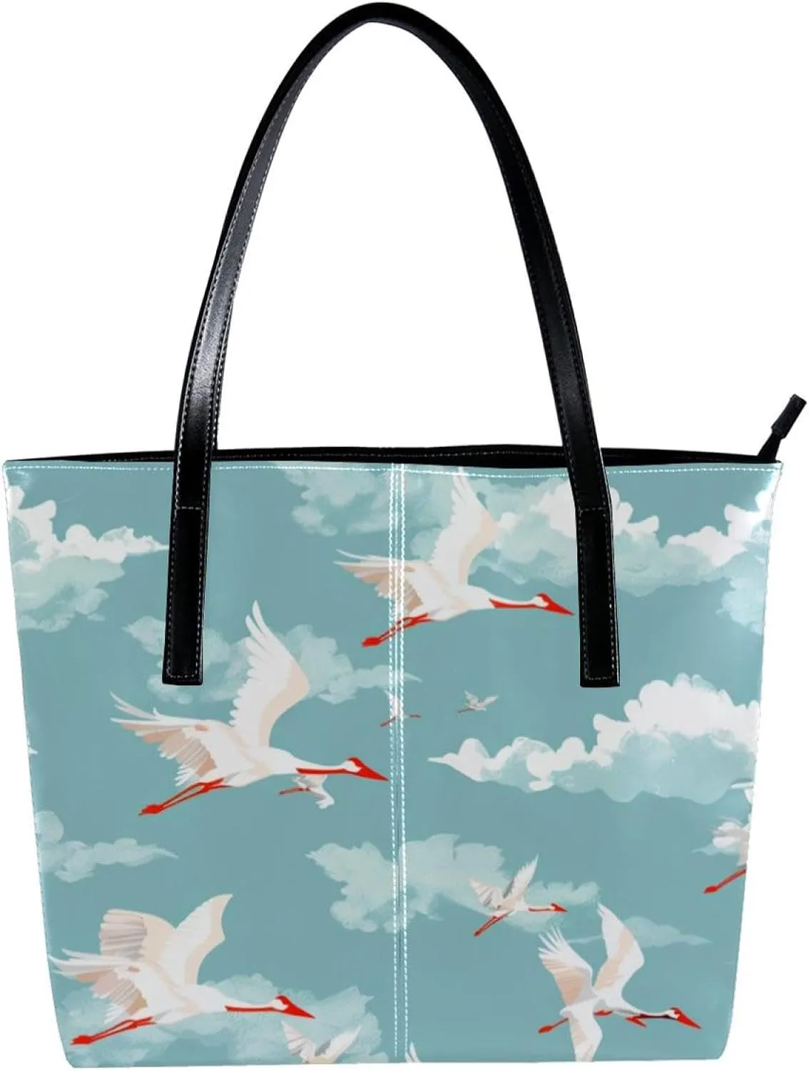 Purses for Women,Tote Bag Aesthetic,Women's Tote Handbags,Crane and Cloud