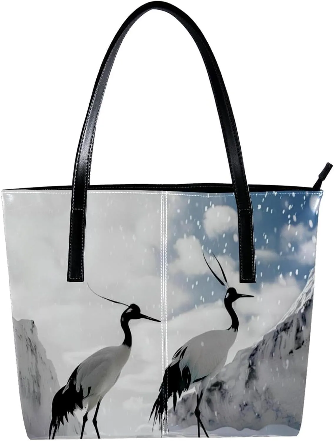 Purses for Women,Tote Bag Aesthetic,Women's Tote Handbags,Crane Bird Blue Sky