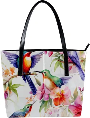 Purses for Women,Tote Bag Aesthetic,Women's Tote Handbags,Flowers and Birds Flower Bush