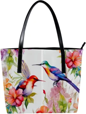 Purses for Women,Tote Bag Aesthetic,Women's Tote Handbags,Flowers and Birds Flower Bush