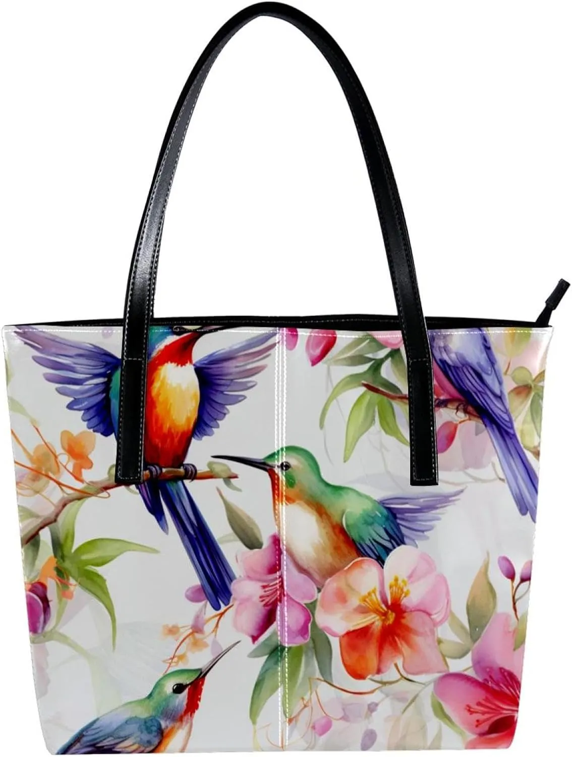 Purses for Women,Tote Bag Aesthetic,Women's Tote Handbags,Flowers and Birds Flower Bush