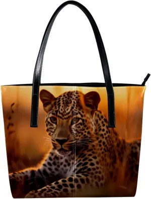 Purses for Women,Tote Bag Aesthetic,Women's Tote Handbags,Jungle Animal Leopard Pattern