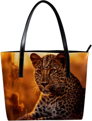 Purses for Women,Tote Bag Aesthetic,Women's Tote Handbags,Jungle Animal Leopard Pattern