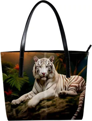Purses for Women,Tote Bag Aesthetic,Women's Tote Handbags,Jungle Animal Tiger Pattern