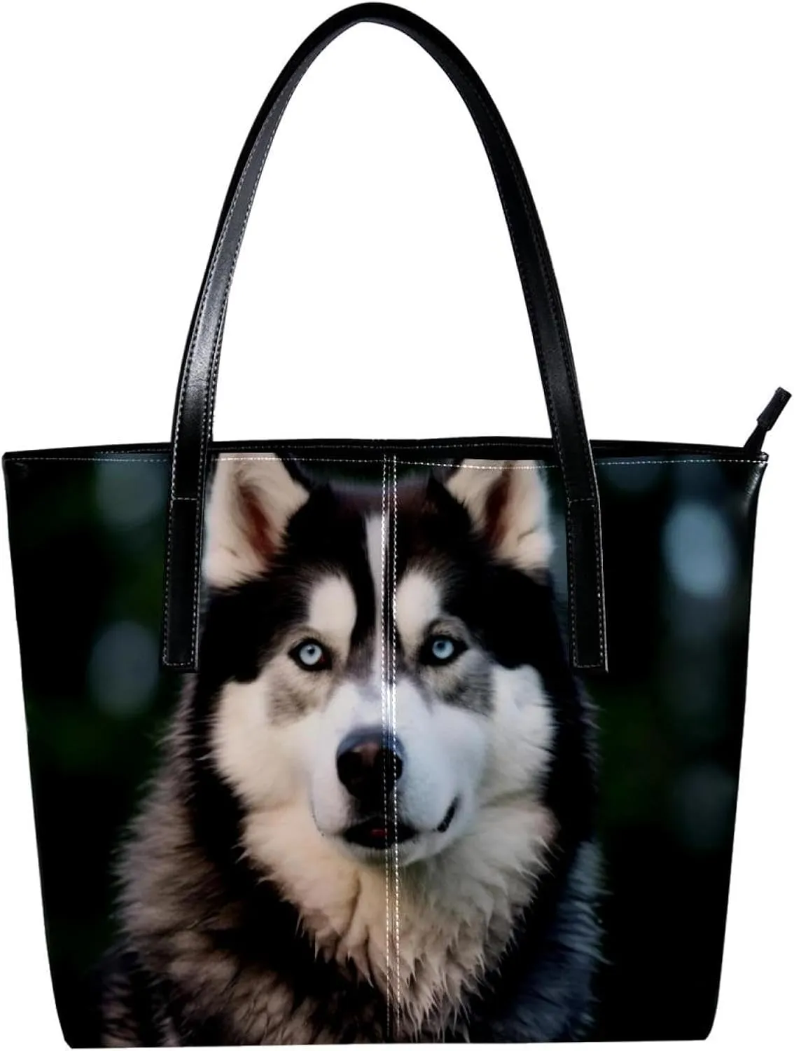Purses for Women,Tote Bag Aesthetic,Women's Tote Handbags,Jungle Black Animal Dog Pattern