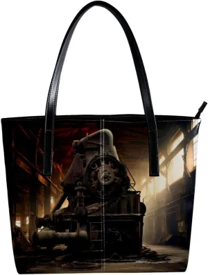 Purses for Women,Tote Bag Aesthetic,Women's Tote Handbags,Retro Machine Part Art Pattern