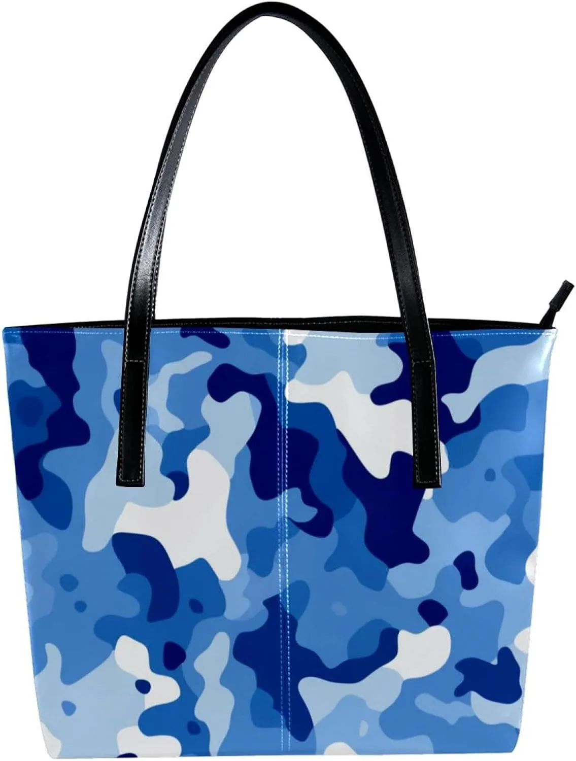 Purses for Women,Tote Bag Aesthetic,Women's Tote Handbags,Sea Blue Camouflage