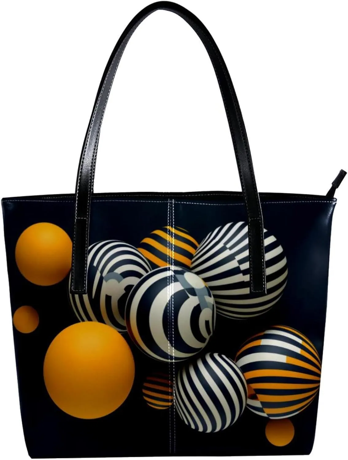 Purses for Women,Tote Bag Aesthetic,Women's Tote Handbags,Spheres Stripe Vector Art Pattern