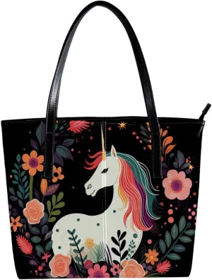 Purses for Women,Tote Bag Aesthetic,Women's Tote Handbags,Unicorns Cloud Moon
