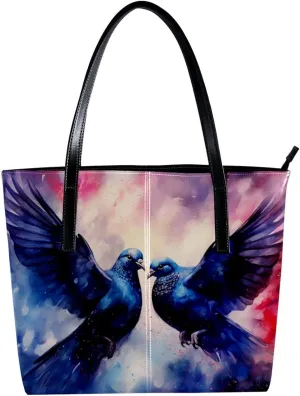 Purses for Women,Tote Bag Aesthetic,Women's Tote Handbags,Watercolor Pigeon