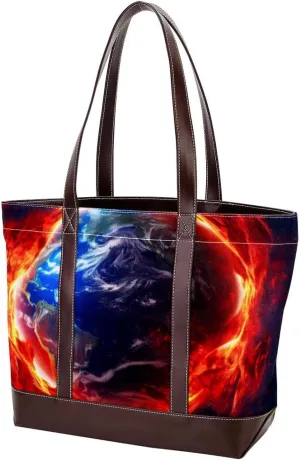 Purses for Women,Tote Bag for Women,Handbags for Women,3D Yin Yang Gossip Sun Earth