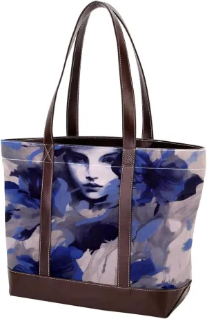 Purses for Women,Tote Bag for Women,Handbags for Women,Abstract Blue Seaweed Camouflage