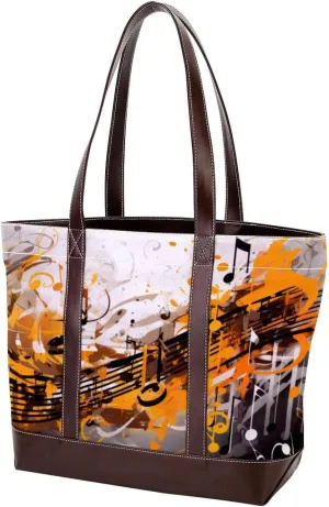 Purses for Women,Tote Bag for Women,Handbags for Women,Abstract Melody Notes Pattern