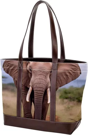 Purses for Women,Tote Bag for Women,Handbags for Women,African Grassland Elephant Animal