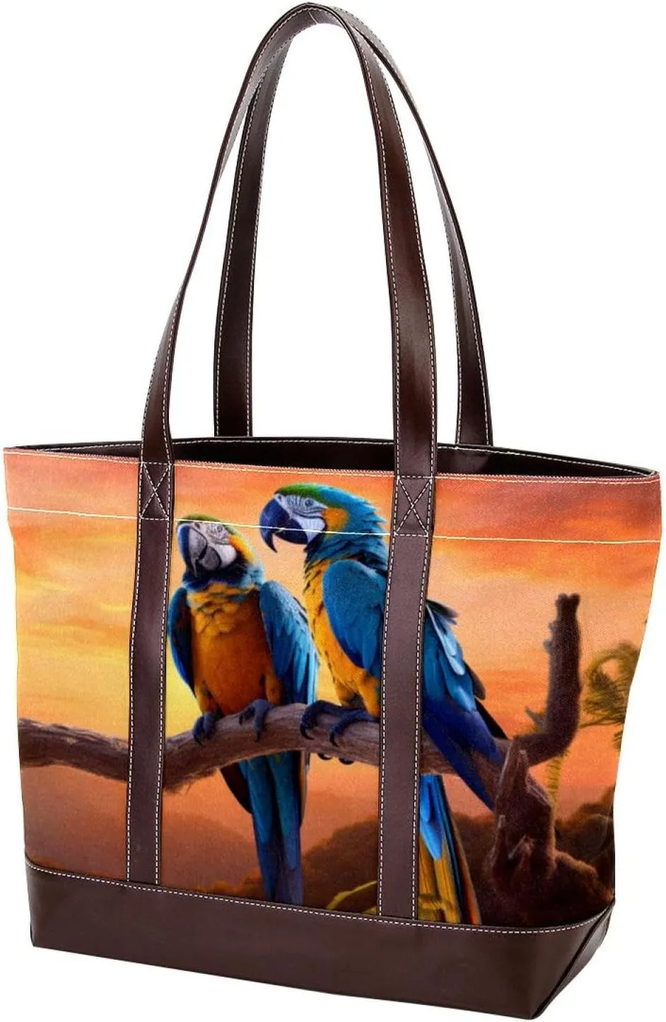 Purses for Women,Tote Bag for Women,Handbags for Women,African Grassland Sunset Parrot
