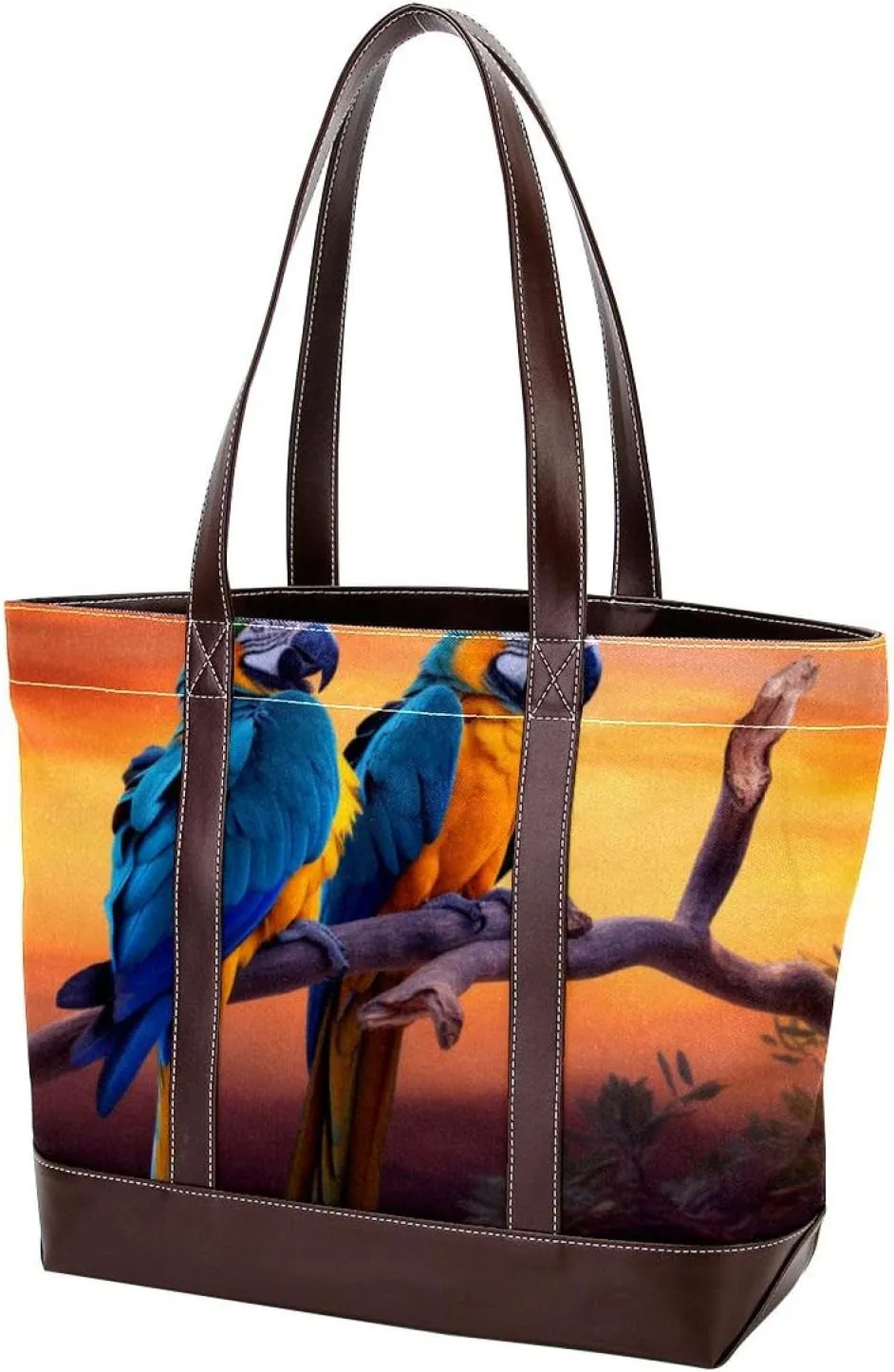 Purses for Women,Tote Bag for Women,Handbags for Women,African Grassland Sunset Parrot
