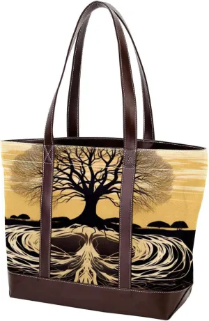 Purses for Women,Tote Bag for Women,Handbags for Women,African Grassland Tree Root