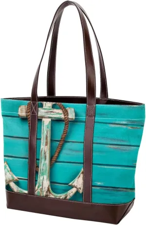 Purses for Women,Tote Bag for Women,Handbags for Women,Anchor Deck Blue Summer Ocean