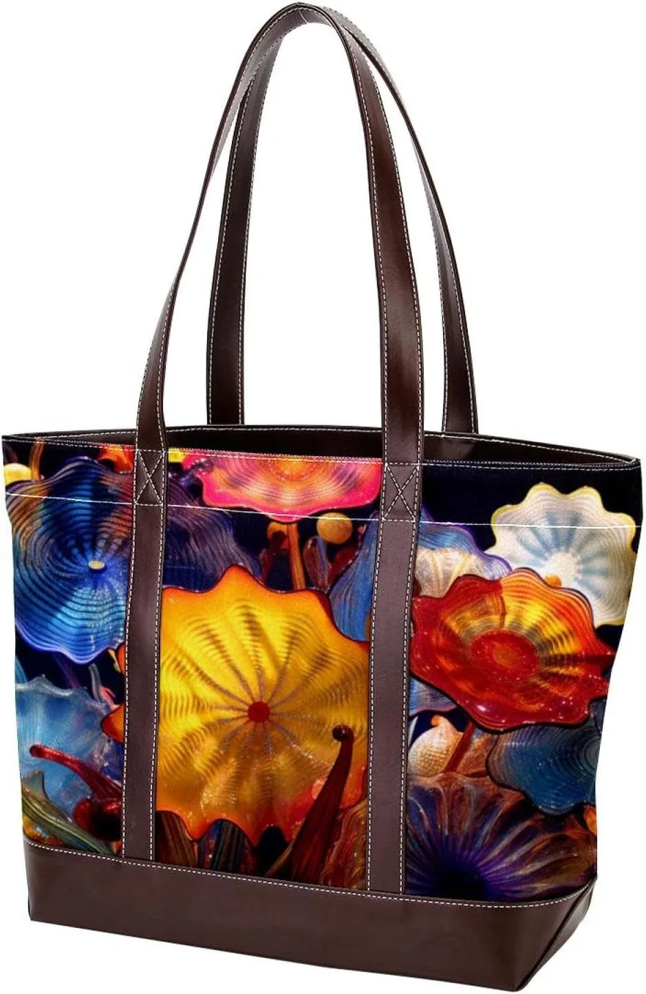 Purses for Women,Tote Bag for Women,Handbags for Women,Art Style Flower Colorful
