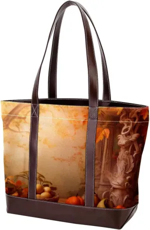 Purses for Women,Tote Bag for Women,Handbags for Women,Autumn Forest Harvest Fruit
