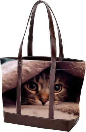 Purses for Women,Tote Bag for Women,Handbags for Women,Bed Cute Cat