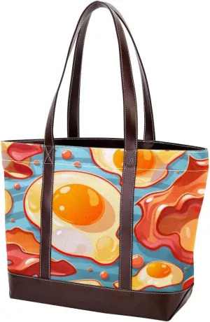 Purses for Women,Tote Bag for Women,Handbags for Women,Breakfast Bacon and Eggs