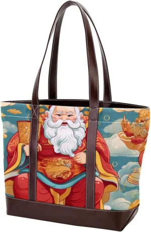Purses for Women,Tote Bag for Women,Handbags for Women,God of Wealth Eastern Mythology Pattern