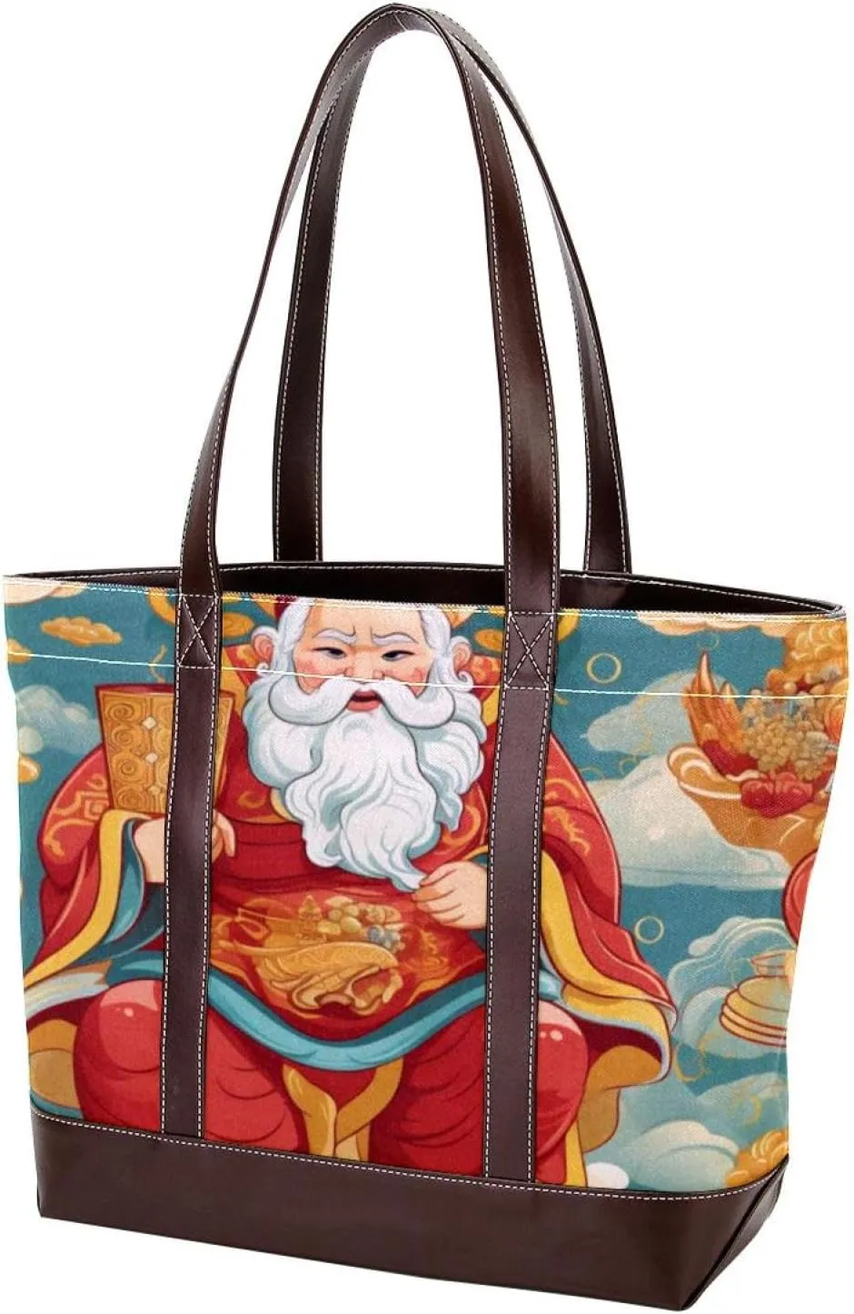 Purses for Women,Tote Bag for Women,Handbags for Women,God of Wealth Eastern Mythology Pattern