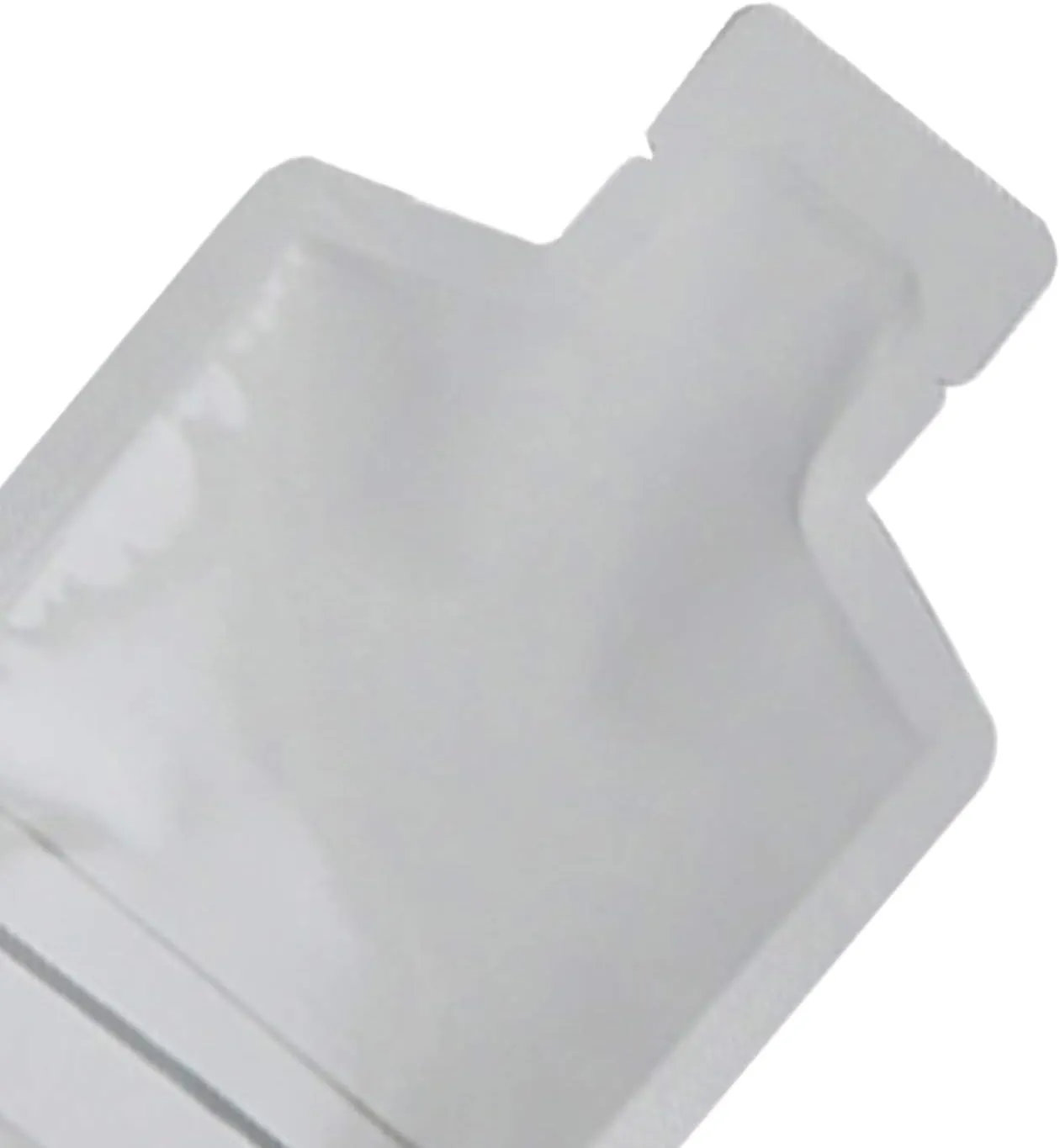 QQ Studio Pack of 100 Color Aluminum Metallized Foil Single-Use Dispenser Tip Open Bottom Heat Seal Sample Pouch (3" x 5", White w/Gray Bottom Stripes)