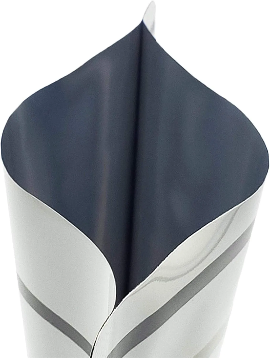 QQ Studio Pack of 100 Color Aluminum Metallized Foil Single-Use Dispenser Tip Open Bottom Heat Seal Sample Pouch (3" x 5", White w/Gray Bottom Stripes)