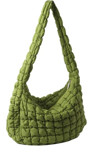 Quilted Crossbody Bag Women 2025 Puffer Tote Large Carryall Nylon Puffy Shoulder Pleated Cloud Bubble Messenger Bag