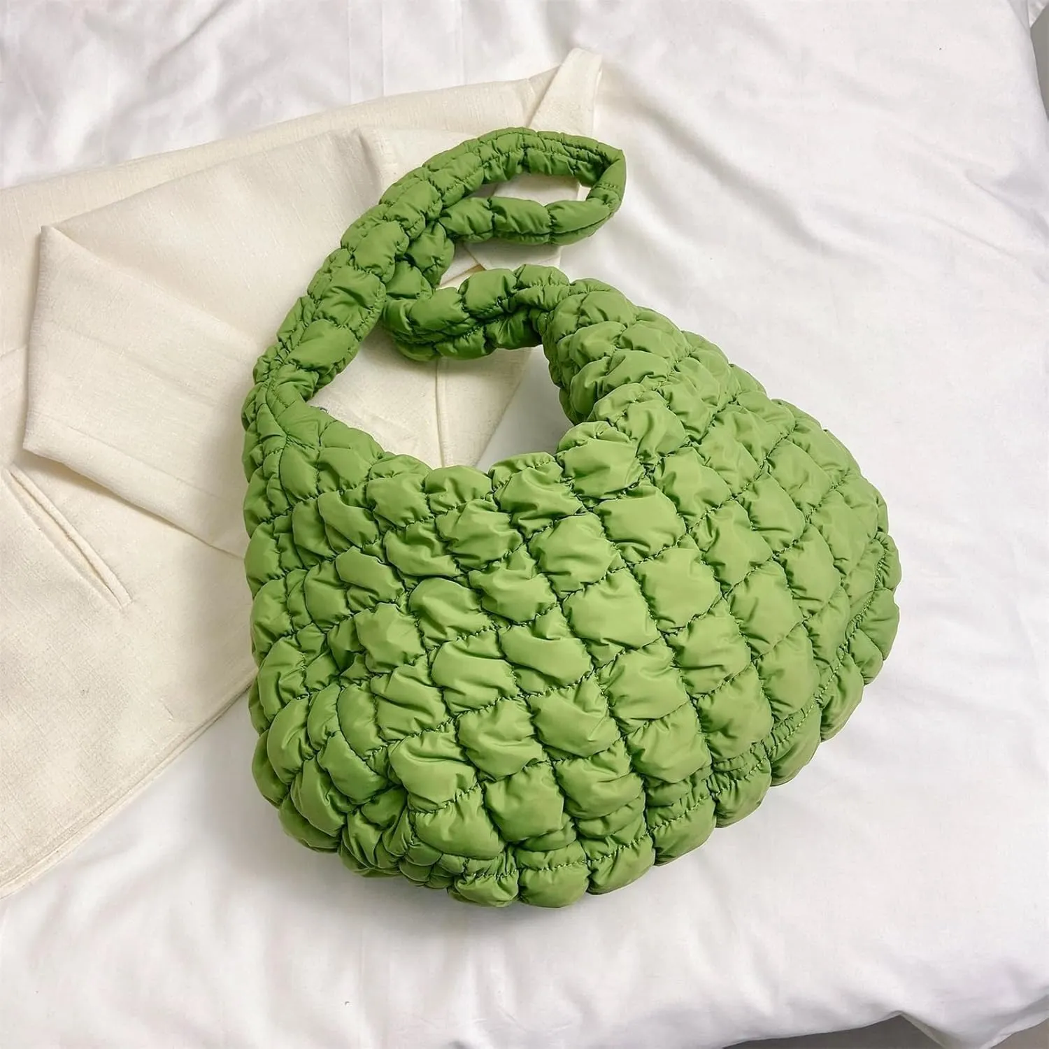 Quilted Crossbody Bag Women 2025 Puffer Tote Large Carryall Nylon Puffy Shoulder Pleated Cloud Bubble Messenger Bag