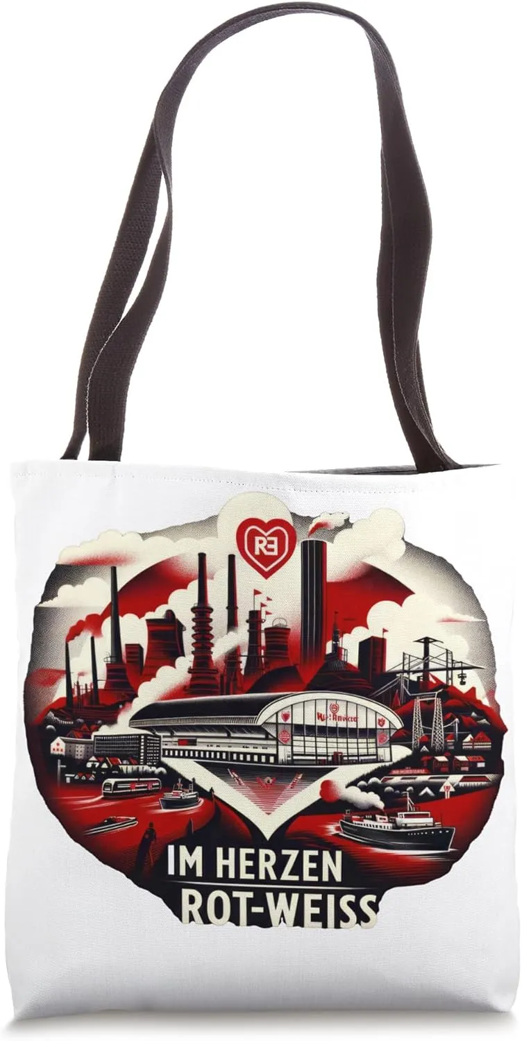 "Im Herzen Rot-Weiß" - Urban Echo Metropolen-Puls Tote Bag