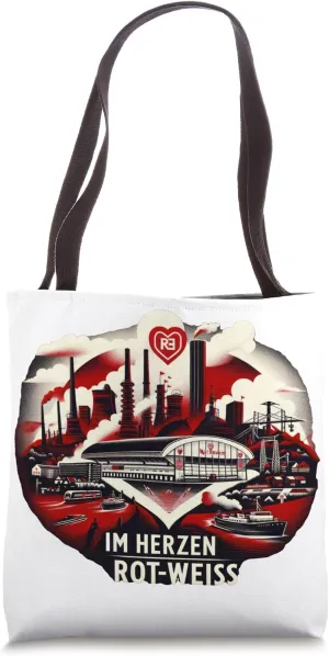 "Im Herzen Rot-Weiß" - Urban Echo Metropolen-Puls Tote Bag