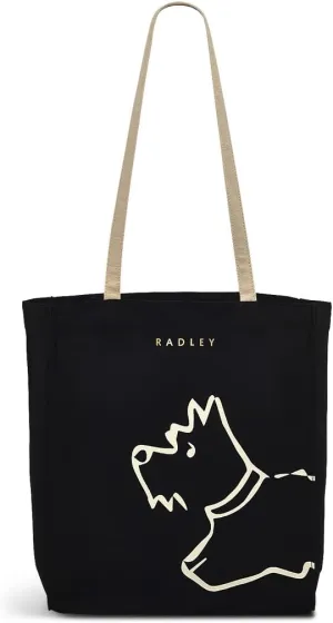 RADLEY London Icon Responsible Small Reusable Recycled Canvas Tote Bag, Black